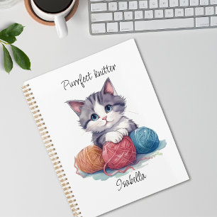 Cute chaton aquarelle avec fils nom personnalisé