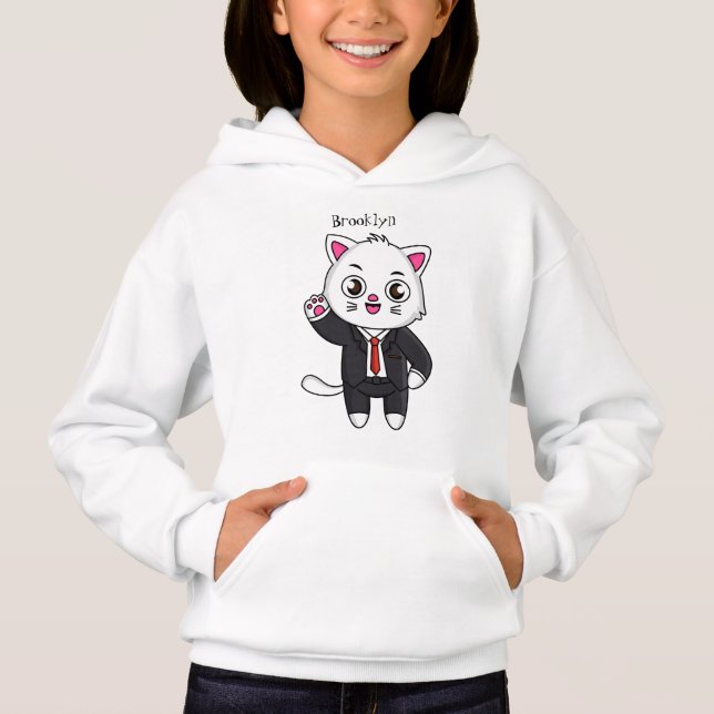 Cute chaton chat en costume d'affaires dessin anim (Devant)