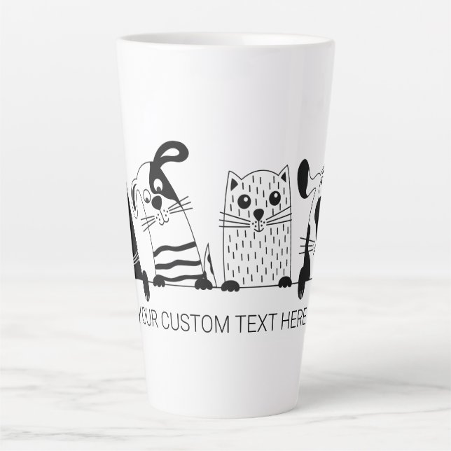 Cute chats & Chiens texte personnalisé Tasses en l (Devant)