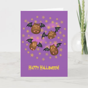 Cute chauve chauve carte Halloween