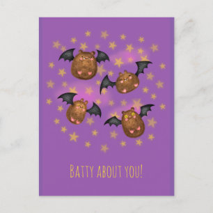 Cute chauve-souris cupides "batty about you" carte