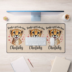Cute Cheetah Lover Faune Art avec accents de coeur