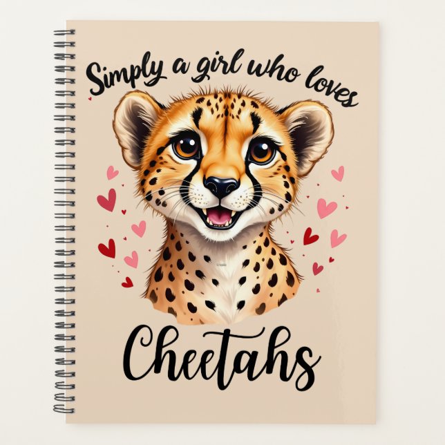 Cute Cheetah Lover Faune Art avec accents de coeur (Devant)