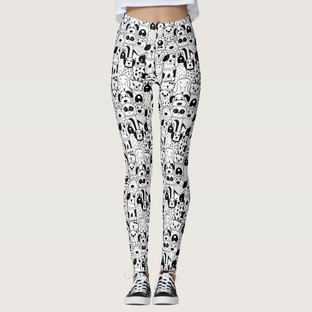 Cute Chien Motif Leggings (Devant)