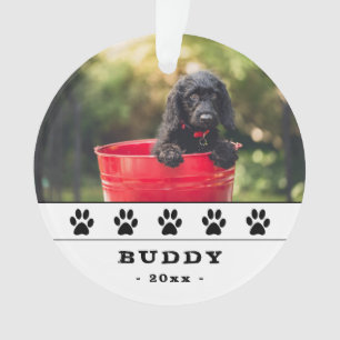 Cute Chien Photo Black Paks Holiday Keepsaké