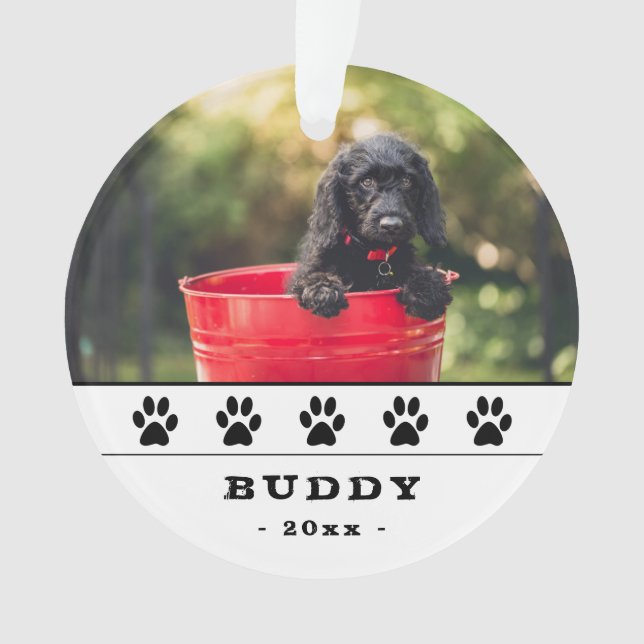Cute Chien Photo Black Paks Holiday Keepsaké (devant)