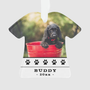 Cute Chien Photo Black Paks Holiday Keepsaké