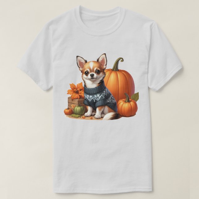 Cute Chihuahua en Sweat avec Citrouille (Design devant)