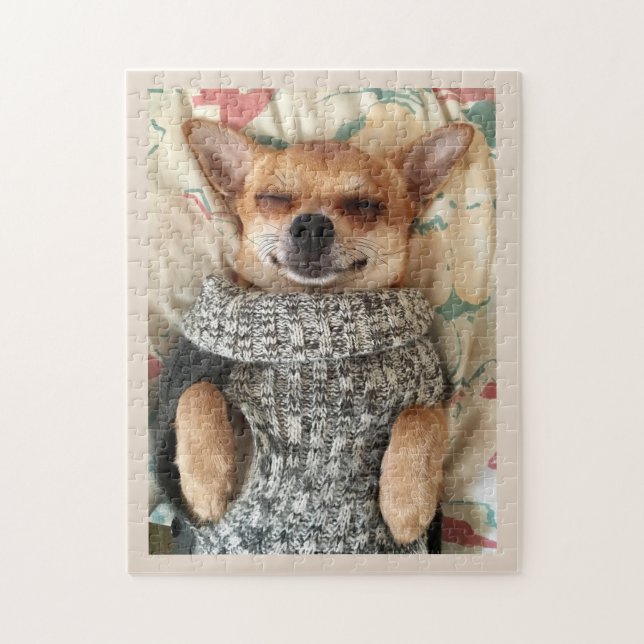 CUTE CHIHUAHUA PORTER LE SUCRE JIGSAW PUZZLE (Vertical)