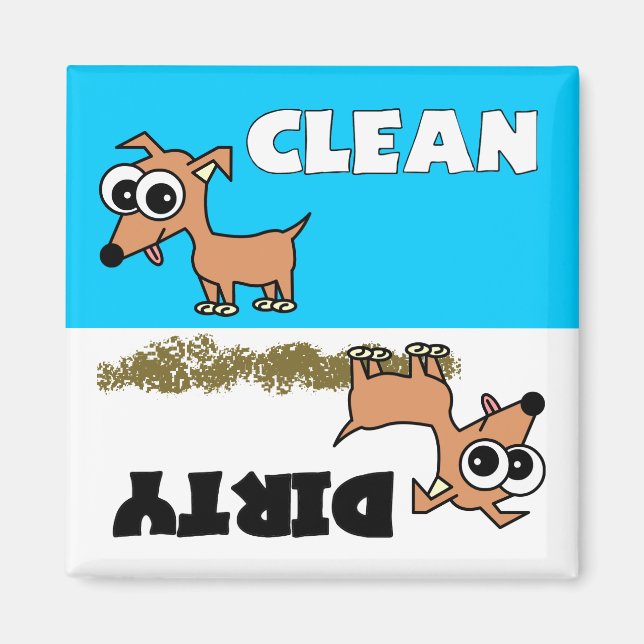 Cute Chihuahua Propre / Lave-vaisselle sale Magnet (Devant)