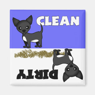 Cute Chihuahua Propre / Lave-vaisselle sale Magnet