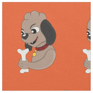 Cute chiot chien dessin animé tissu