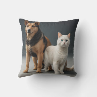 Cute chiot et chaton coussin coussin
