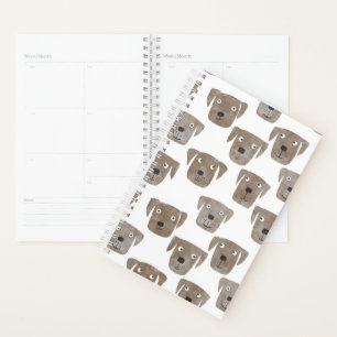 Cute Chocolat Labrador Retriever Dog Art Planner