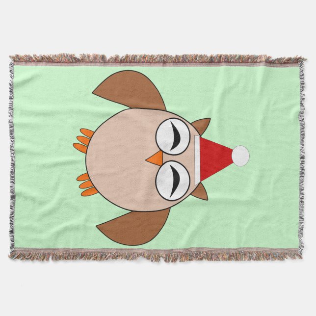 Cute Chouette de Noël Jetez la couverture (Devant)