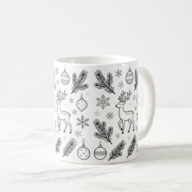 Cute Christmas Animals Illustration mugs (Devant droit)