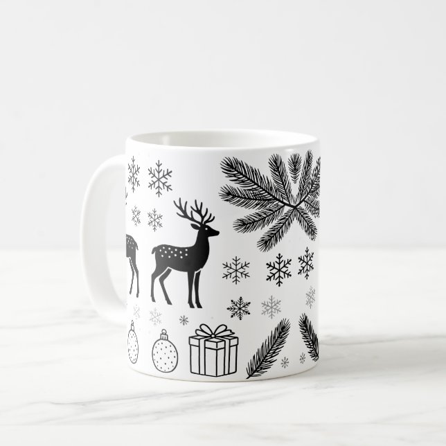 Cute Christmas Animals Illustration mugs (Devant gauche)