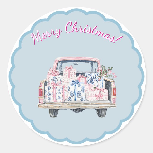 Cute Christmas Chinoiserie Sticker (Devant)