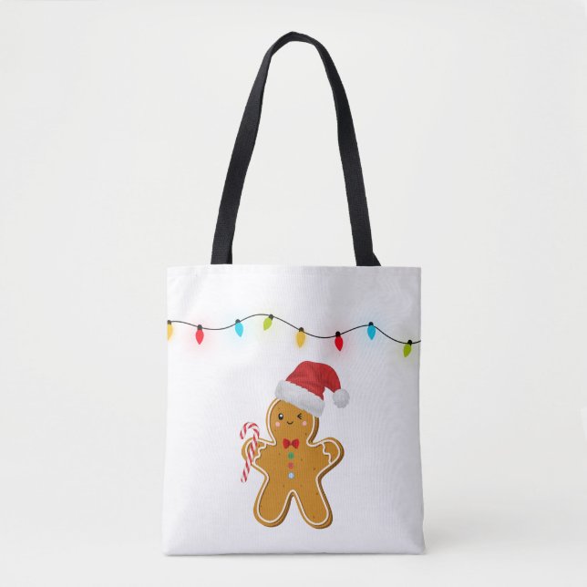 Cute Christmas Gingerbread Man Tote Bag (Devant)