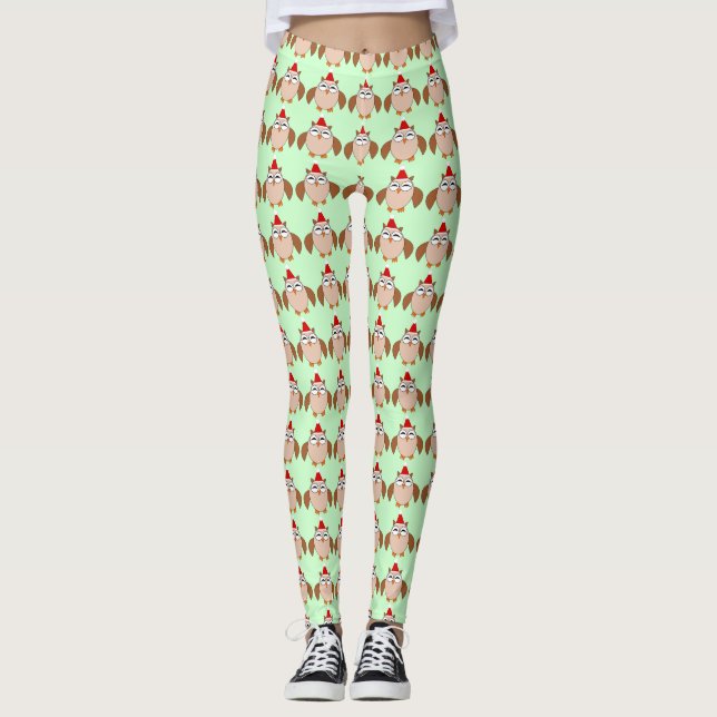 Cute Christmas Owl Leggings (Devant)