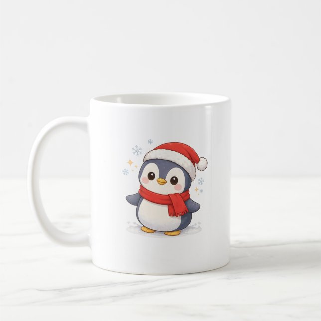 Cute Christmas Penguin Mug – Kawaii (Gauche)