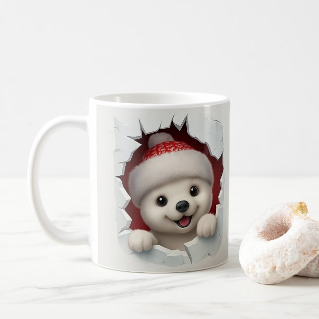 Cute Christmas Polar Bear Mug (Avec donut)