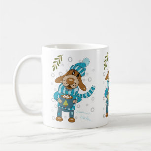 Cute Christmas Pup Boire Hot Cocaca Mug de vacance