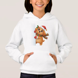 Cute Christmas Puppy Hoodie – Festive Santa Dog