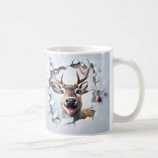 Cute Christmas Reindeer Mug | Cozy Winter Mug  (Droite)