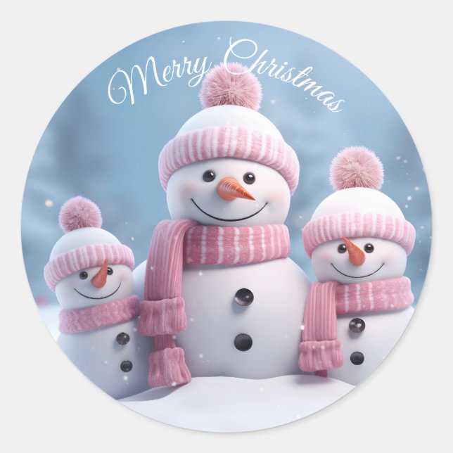 Cute Christmas Snowman Sticker (Devant)