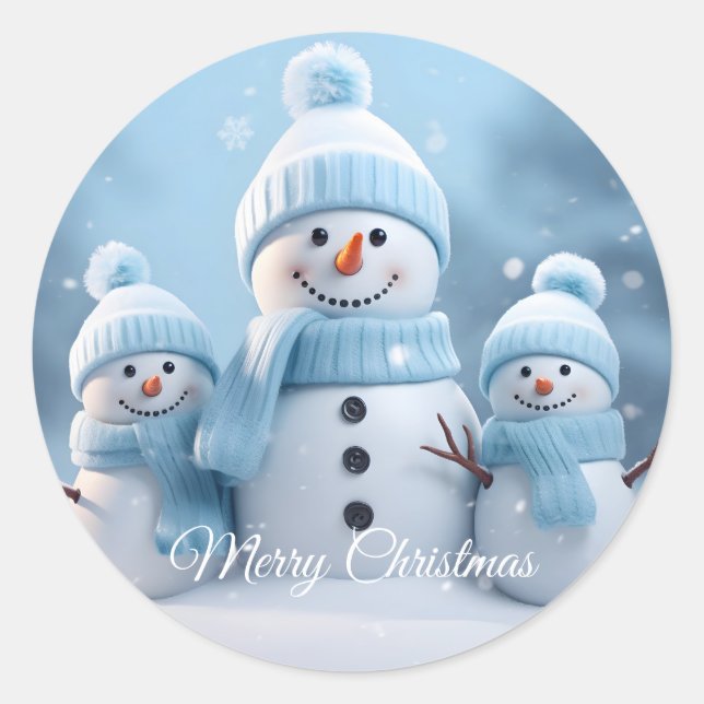 Cute Christmas Snowman Sticker (Devant)