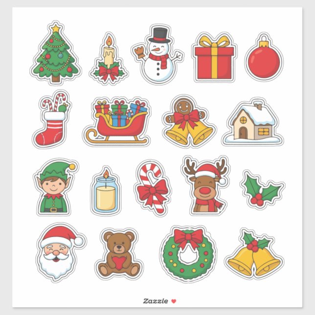 Cute Christmas Sticker Bomb Phone Case | Holiday P (Feuille)