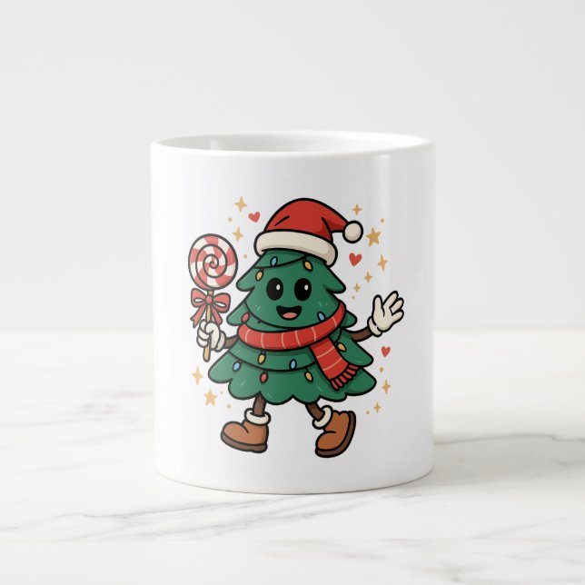Cute Christmas Tree Mug - Festive Holiday Design (Devant)