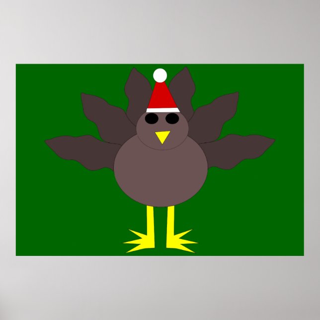 Cute Christmas Turkey Poster (Devant)