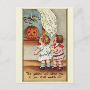 Cute Chubby Children 1910 Carte postale Halloween