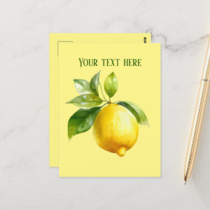 Cute citron ajouter le message fruit Carte postale
