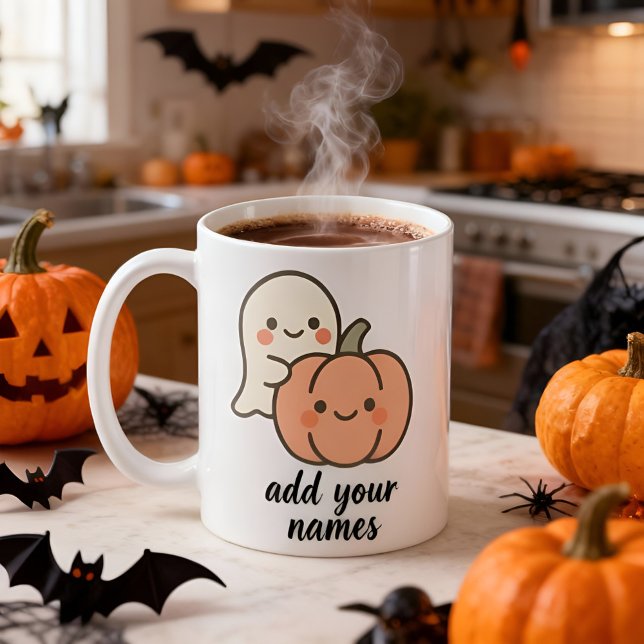 Cute Citrouille fantôme Halloween Mug Personnalisé (Créateur téléchargé)