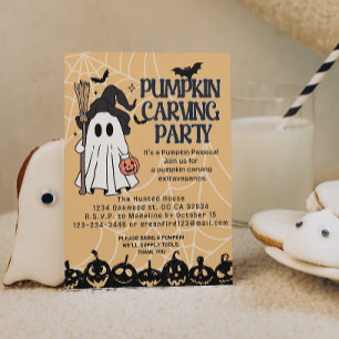 Cute citrouille sculpter invitations Halloween