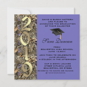 Cute Classic Country Camo 2019 Invitation de diplô