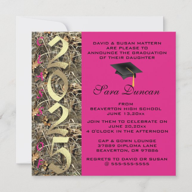 Cute Classic Country Camo 2025 Invitation de diplô (Devant)