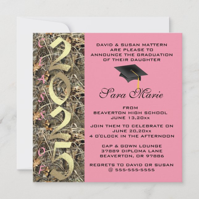 Cute Classic Country Camo 2025 Invitation de diplô (Devant)