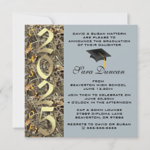Cute Classic Country Camo 2025 Invitation de diplô