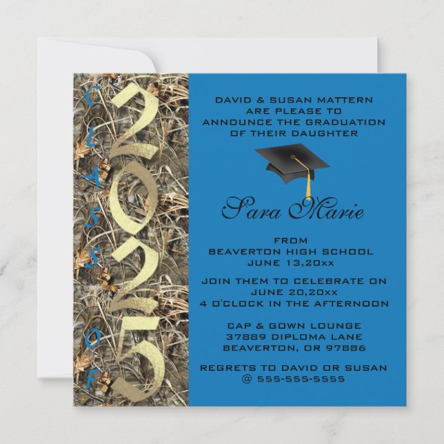 Cute Classic Country Camo 2025 Invitation de diplô (Devant)