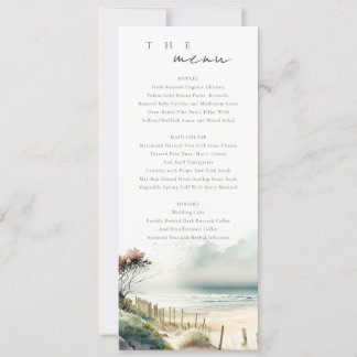 Cute Coastal Sand Beach Seascape Wedding Programme