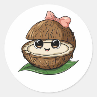 Cute Coconut Stickers, Funny Coconut Stickers