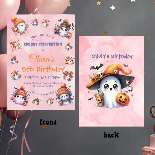 Cute Coffee Lover Invitation fantôme pour enfants  (Créateur téléchargé)