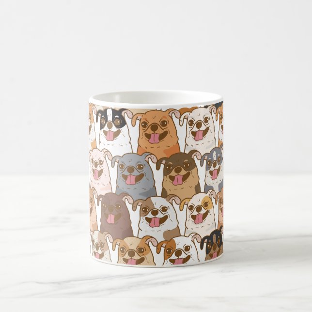 Cute Colorful Cartoon Dog Pattern Ceramic Mug  (Centre)