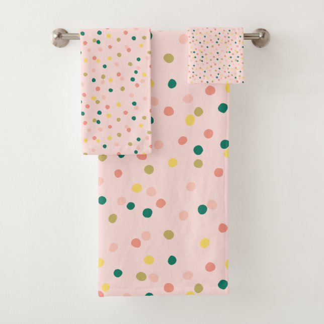 Cute Confetti Pois Motif Blush Green (En situation)