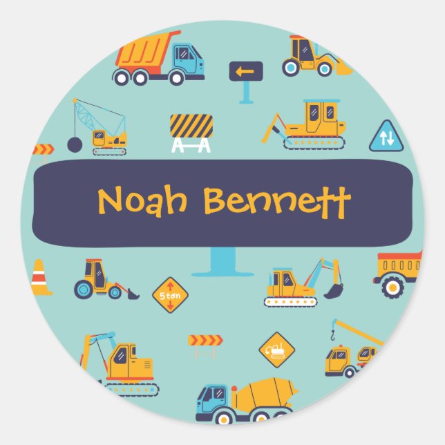 Cute Construction Vehicle Stickers for Boys (Devant)