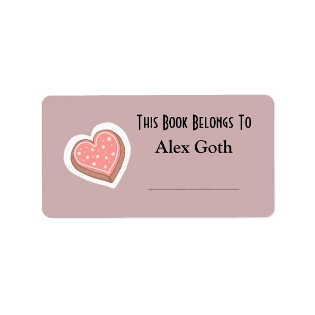 Cute Cookie Book Étiquettes Nom personnalisé (Devant)
